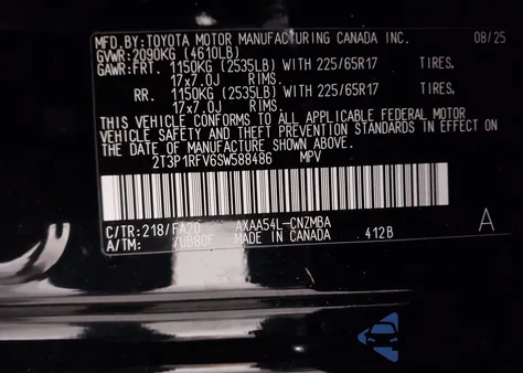 2025 Toyota Rav4 Xle из США, поврежденный, VIN 2T3P1RFV6SW588486